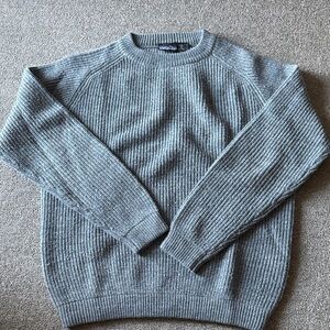 Patagonia Gray Ribbed Crewneck Sweater
